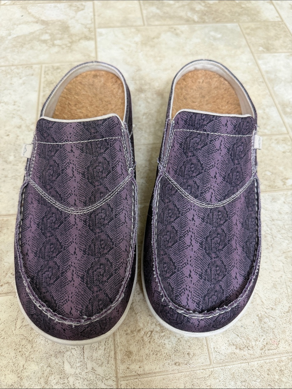 Women's Purple Snake-Print Slip-On Clogs